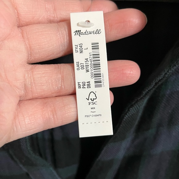 Madewell Lightspun Bubble-Sleeve Top in Plaid - NWT!! - Picture 7 of 7
